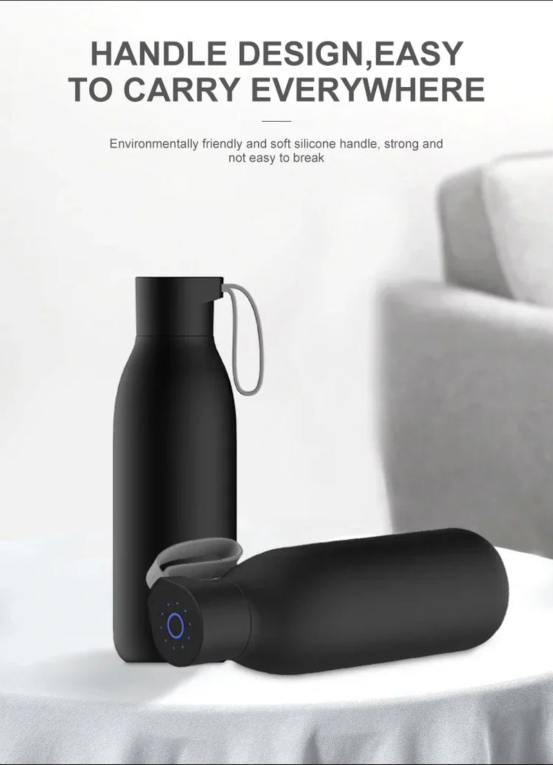 Updated Self Cleaning Sport Uvc Led Sanitizing Water Cup Uvc Cleaning Sus304 Water Bottle One-Click Uv Water Bottle
